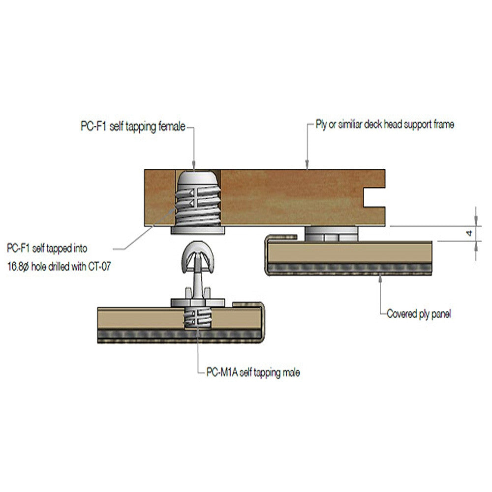 Panel Clip, Self-Tapping Male (Clearance Item)